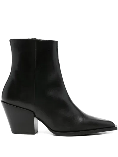 Pedro Miralles Pointed-toe Block-heel Boots In Black