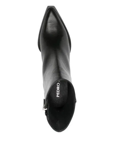 Pedro Miralles Pointed-toe Block-heel Boots In Black