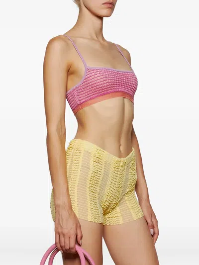 Roberta Einer Rib-knit Top In Pink