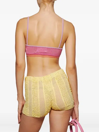 Roberta Einer Rib-knit Top In Pink