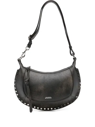 Isabel Marant Oskan Moon Stud-embellished Leather Shoulder Bag In Brown