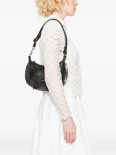 Isabel Marant Oskan Moon Stud-embellished Leather Shoulder Bag In Brown