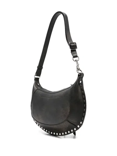 Isabel Marant Oskan Moon Stud-embellished Leather Shoulder Bag In Brown