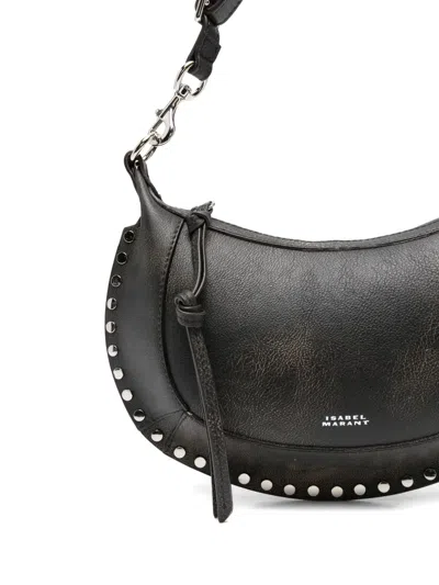 Isabel Marant Oskan Moon Stud-embellished Leather Shoulder Bag In Brown