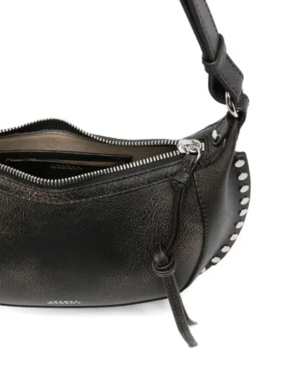 Isabel Marant Oskan Moon Stud-embellished Leather Shoulder Bag In Brown