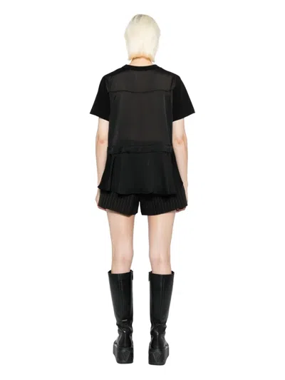 Sacai Script-printed Blouse In Black