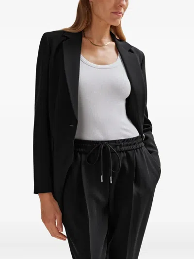 Hugo Boss Regular-fit Jacket In Virgin Wool With Slit Cuffs In Black