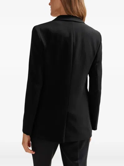 Hugo Boss Regular-fit Jacket In Virgin Wool With Slit Cuffs In Black
