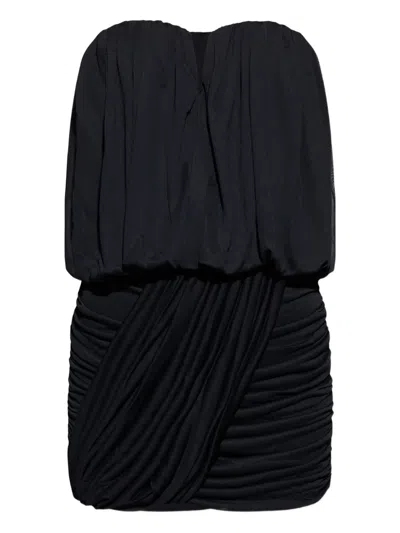 Isabel Marant Strapless Pleated Dress In Black