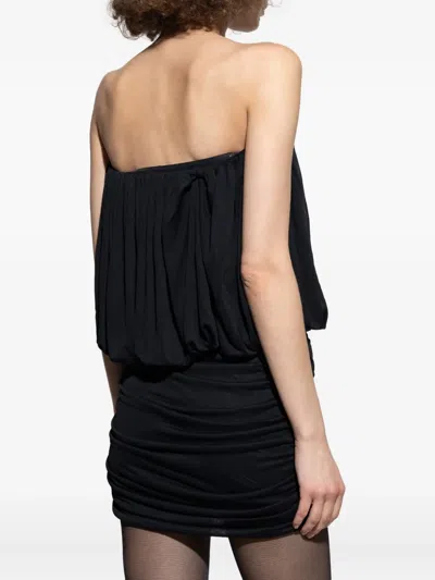 Isabel Marant Strapless Pleated Dress In Black