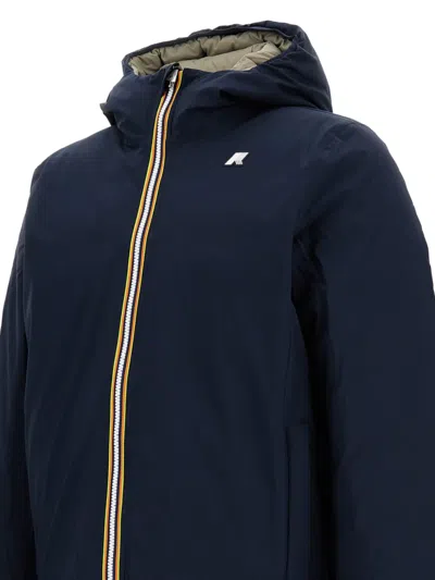 K-way Jack St Warm Double Slim-fit Giacca Reversibile. In Poliestere Elasticizzato Impermeabile. Imbottitu In Blue