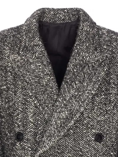 Isabel Marant Double-breasted Coat Belted Waist In Gray
