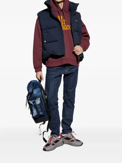 Dsquared2 Straight Leg Five-pocket Trousers With Contrast Stitching In Blue