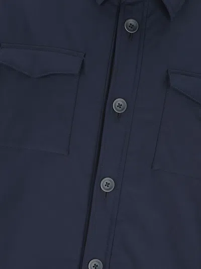 Herno Flap-pocket Buttoned Overshirt In Blue