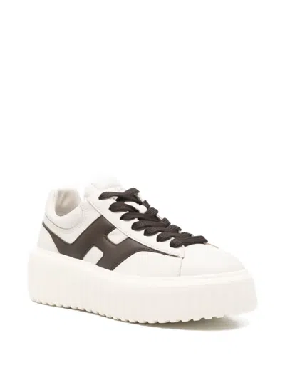 Hogan H-stripes Leather Sneakers In Multi
