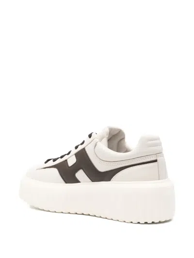 Hogan H-stripes Leather Sneakers In Multi