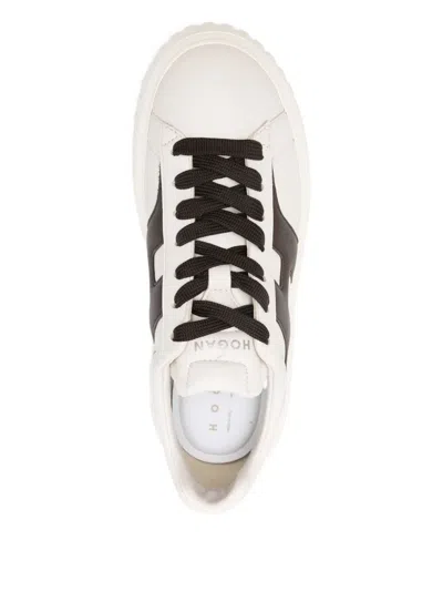 Hogan H-stripes Leather Sneakers In Multi