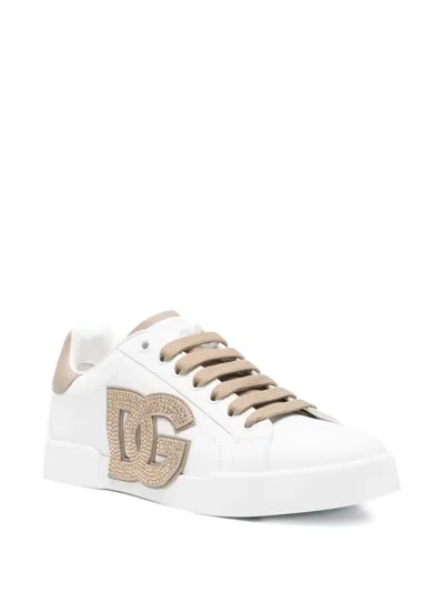 Dolce & Gabbana Port.light Strobel Sneakers In White