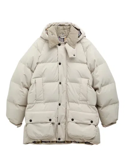 Barbour Beaufort Quilted Corduroy-collar Jacket In Neutral