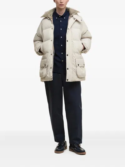 Barbour Beaufort Quilted Corduroy-collar Jacket In Neutral