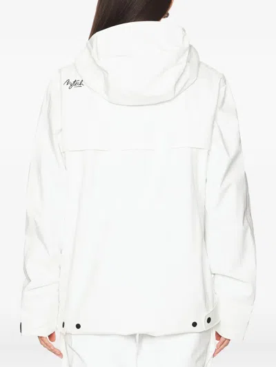 Aztech Mountain Hayden 3l Half-zip Kangaroo-pocket Jacket In White