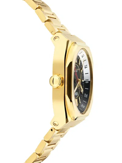 Versace V-contempo Gmt Automatic Watch In Gold