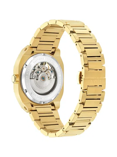 Versace V-contempo Gmt Automatic Watch In Gold
