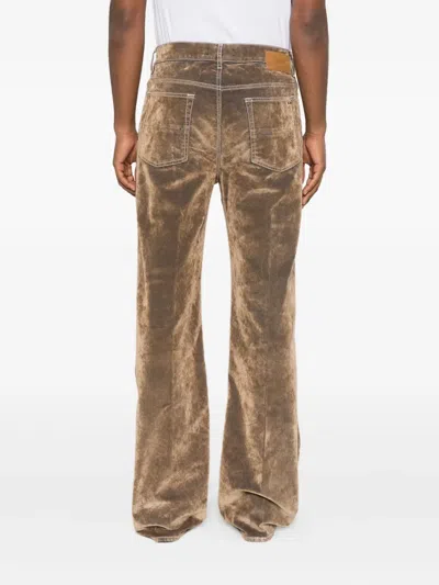 Amiri Brown Velvet Straight Leg Pants In Neutral