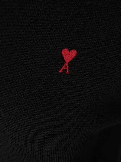 Ami Alexandre Mattiussi Ami Paris Black Wool Sweater In Black