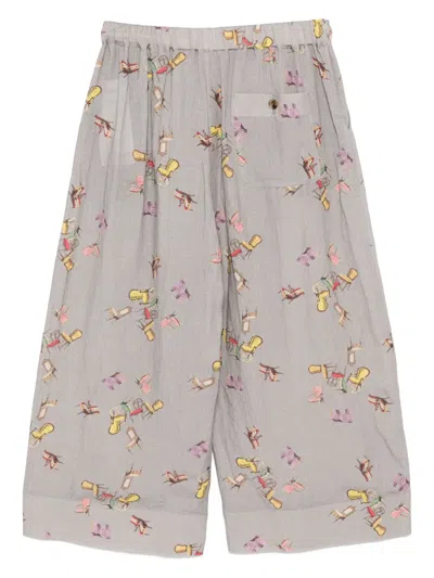 Undercover Linen Wide-leg Pants In Neutral