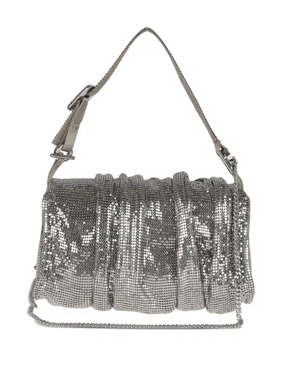 Benedetta Bruzziches Adjustable Chain Shoulder Bag Iris Mercury In Silver