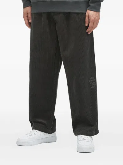 Alpha Industries Pleated Corduroy Trousers In Black