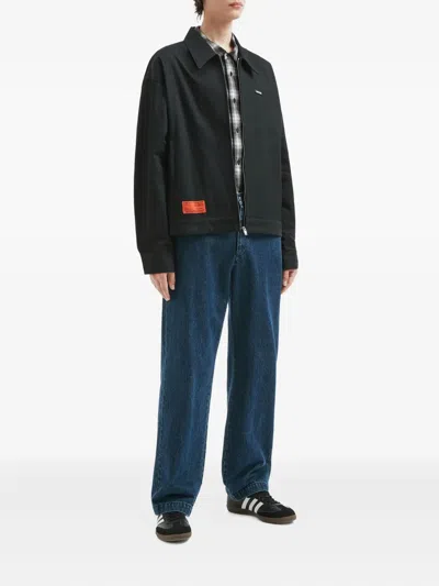 Izzue Logo-plaque Zip-front Jacket In Black