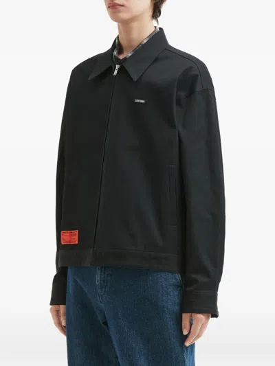 Izzue Logo-plaque Zip-front Jacket In Black
