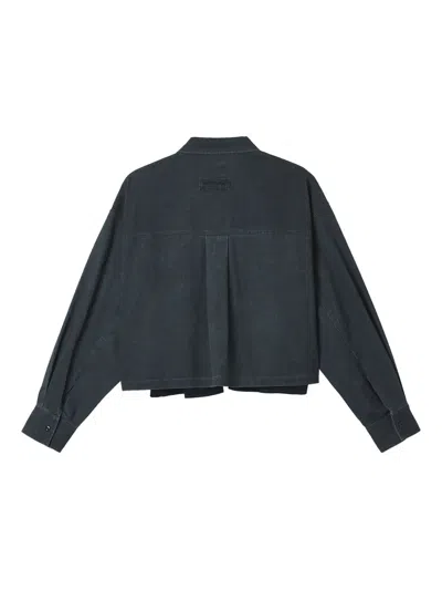 Izzue Pleated-panel Shirt In Black