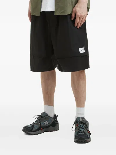 Alpha Industries Layered Side-pocket Shorts In Black