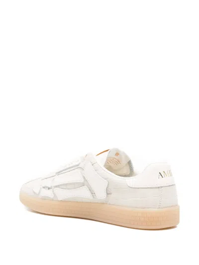 Amiri Pacific Bones Crocodile-effect Suede Sneakers In Neutral