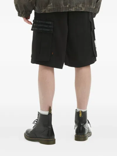 Alpha Industries Cargo-pocket Label-detail Shorts In Black