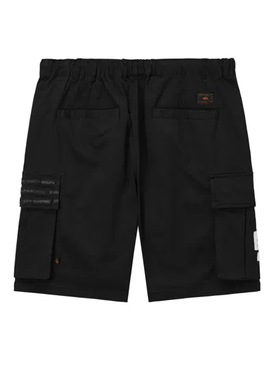 Alpha Industries Cargo-pocket Label-detail Shorts In Black