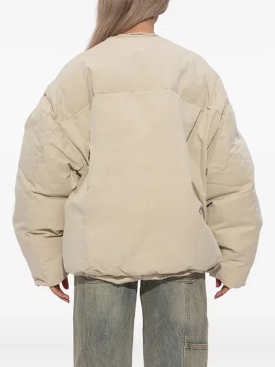 蓬松正面拉链夹克