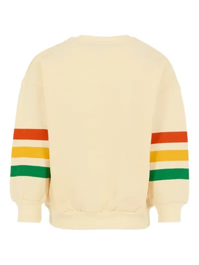 小熊贴花条纹卫衣