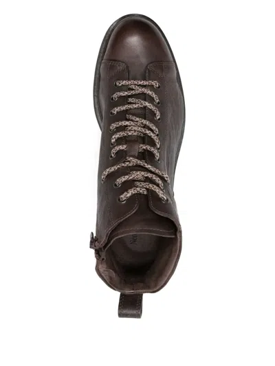 Nero Giardini Lace-up Leather Boots In Brown