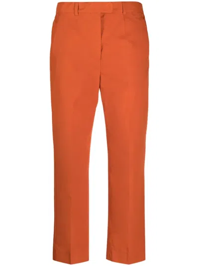 Max Mara Cropped Tailored Trousers In Red
