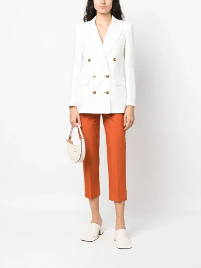 Max Mara Cropped Tailored Trousers In Red
