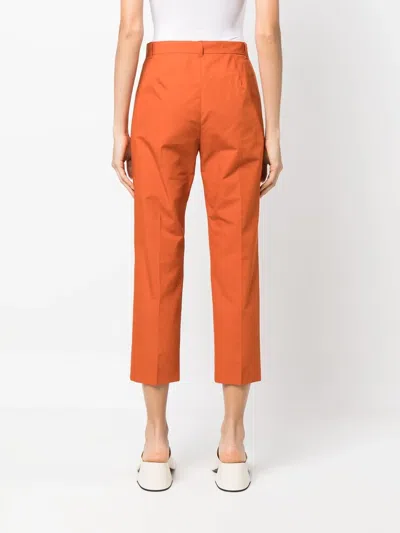 Max Mara Cropped Tailored Trousers In Red