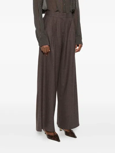Dušan Elasticated Wool Trousers In Brown