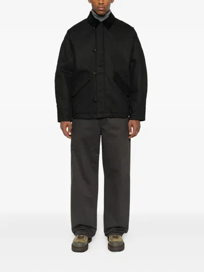 灯芯绒领搭扣开合夹克