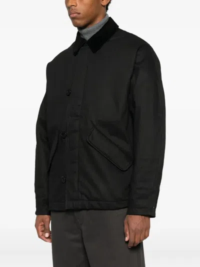 灯芯绒领搭扣开合夹克