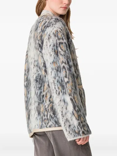 动物纹搭扣开衫