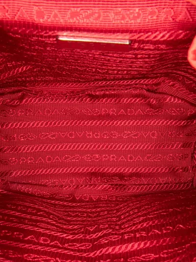 Pre-owned Prada 2000-2013 Mini Tessuto Chain Backpack Satchel In Red